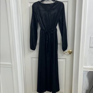 SHEIN Black Long Sleeve Maxi Dress